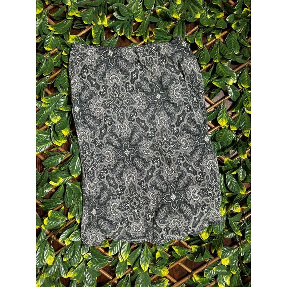 Vintage The Limited SILK Black Gray Paisley Knee Length Skirt Size Small - Picture 2 of 3